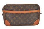 Authentic Louis Vuitton Monogram Compiegne 28 Clutch Hand Bag M51845 LV 1130K Hot on Sale