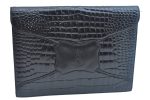 Authentic YVES SAINT LAURENT Clutch Hand Bag Purse Leather Black K9835 Hot on Sale