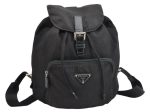 Authentic PRADA Vintage Nylon Leather Drawstring Backpack Black 1555K Online Hot Sale