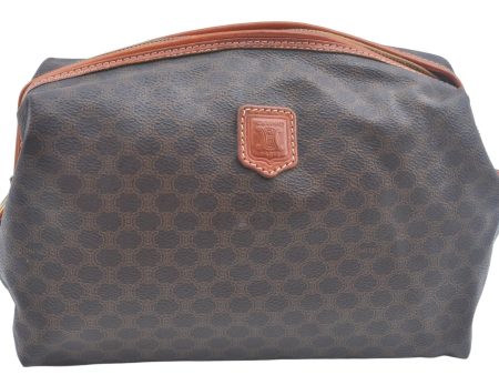 Authentic CELINE Macadam Blason Pattern Clutch Hand Bag PVC Leather Brown 6421J Supply