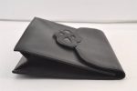 Authentic YVES SAINT LAURENT Vintage Clutch Hand Bag Purse Leather Black 8981J Discount