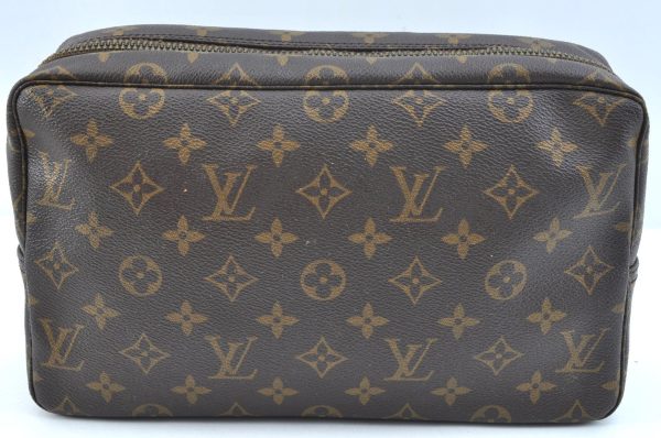 Auth Louis Vuitton Monogram Trousse Toilette 28 Clutch Hand Bag M47522 LV K9741 Hot on Sale