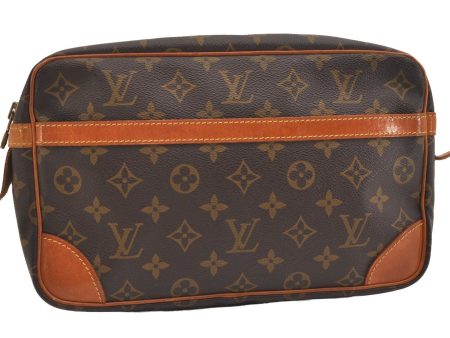 Authentic Louis Vuitton Monogram Compiegne 28 Clutch Hand Bag M51845 LV 6089J Fashion