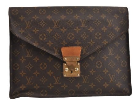 Authentic Louis Vuitton Monogram Porte Documents Senateur M53335 Briefcase 5743J Cheap