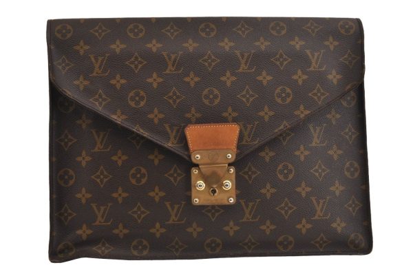 Authentic Louis Vuitton Monogram Porte Documents Senateur M53335 Briefcase 5743J Cheap