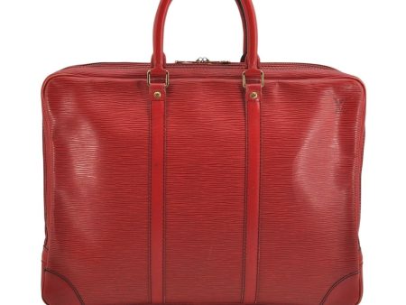 Authentic Louis Vuitton Epi Porte Documents Voyage Briefcase Red M54477 LV 8787J Online Sale