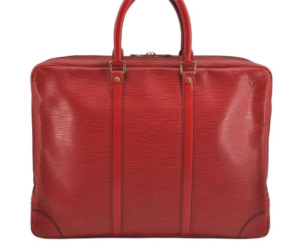 Authentic Louis Vuitton Epi Porte Documents Voyage Briefcase Red M54477 LV 8787J Online Sale