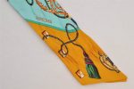 Authentic HERMES Twilly Scarf  LES CLES  Silk Yellow 6260J For Discount