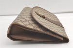 Authentic GUCCI Web Sherry Line Clutch Hand Bag Purse GG PVC Leather Brown 9104J Cheap