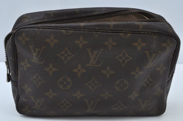 Auth Louis Vuitton Monogram Trousse Toilette 23 Clutch Hand Bag LV Junk K9713 Cheap