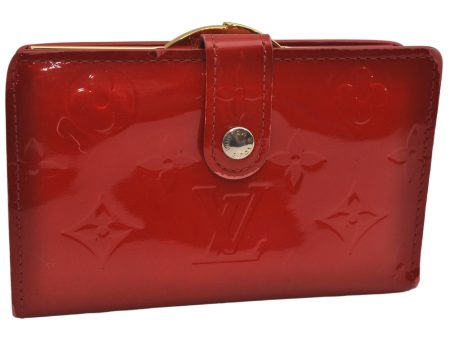 Auth Louis Vuitton Vernis Porte Monnaie Billets Viennois Wallet M91208 Red 0852K Discount