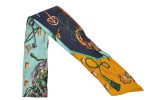 Authentic HERMES Twilly Scarf  LES CLES  Silk Yellow 6262J Online