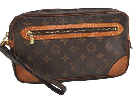 Authentic Louis Vuitton Monogram Marly Dragonne GM M51825 Clutch Hand Bag 6220J on Sale