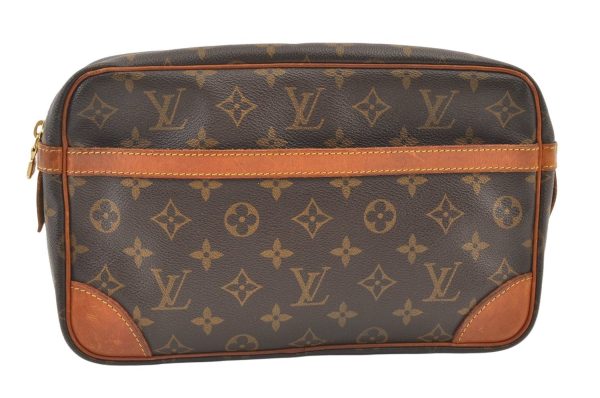 Authentic Louis Vuitton Monogram Compiegne 28 Clutch Hand Bag M51845 LV 1131K Cheap