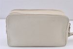 Authentic VERSACE Vintage Medusa Motif Leather Clutch Hand Bag Purse White 1170K Supply