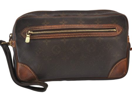 Authentic Louis Vuitton Monogram Marly Dragonne GM M51825 Clutch Hand Bag 1241K For Sale