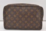 Auth Louis Vuitton Monogram Trousse Toilette 28 Clutch Bag M47522 LV Junk 0170K Online Hot Sale