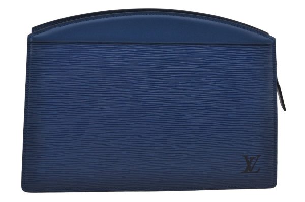 Authentic Louis Vuitton Epi Trousse Crete Clutch Bag Blue M48405 LV Junk 7924J For Cheap