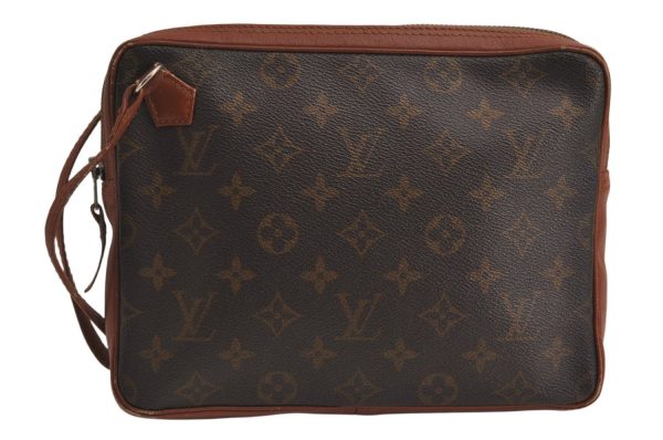 Authentic Louis Vuitton Monogram Pochette Sport Clutch Hand Bag Old Model 9935J Fashion