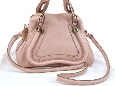 Auth Chloe Paraty Small 2Way Shoulder Hand Bag Purse Leather Pink Beige K9654 Online now