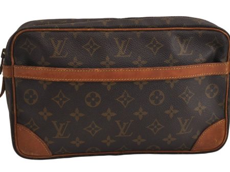 Authentic Louis Vuitton Monogram Compiegne 28 Clutch Hand Bag M51845 LV 0118K Cheap