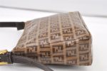 Authentic FENDI Vintage Zucchino Hand Bag Pouch Purse PVC Leather Brown 0676K For Sale