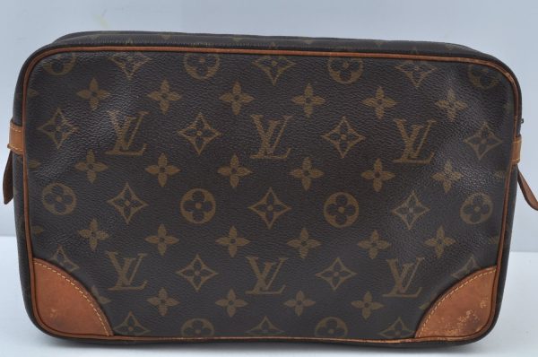 Authentic Louis Vuitton Monogram Compiegne 28 Clutch Hand Bag M51845 Junk K9723 Hot on Sale