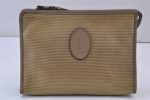 Authentic YVES SAINT LAURENT Clutch Hand Bag Purse PVC Leather Beige 1148K on Sale