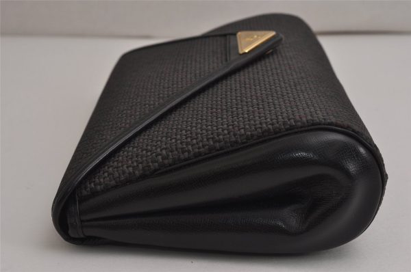 Authentic YVES SAINT LAURENT Clutch Hand Bag Purse PVC Leather Gray 0207K For Discount