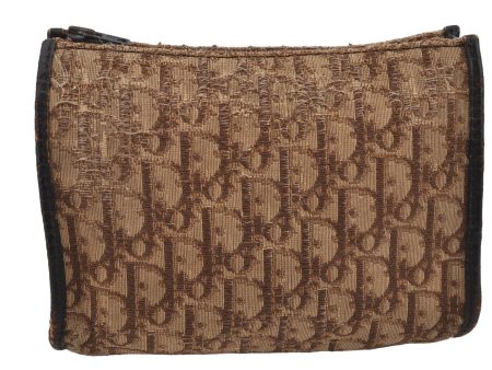 Authentic Christian Dior Trotter Clutch Bag Purse Canvas Leather Brown 8352J For Discount