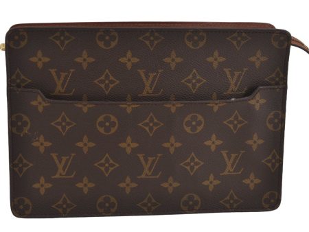 Authentic Louis Vuitton Monogram Pochette Homme Clutch Hand Bag M51795 LV 6370J Online Sale