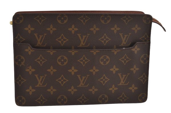 Authentic Louis Vuitton Monogram Pochette Homme Clutch Hand Bag M51795 LV 6370J Online Sale