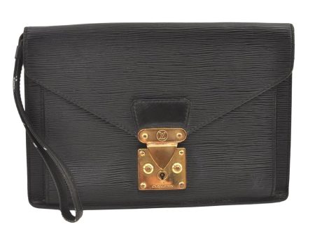 Auth Louis Vuitton Epi Pochette Sellier Dragonne Clutch Bag M52612 Black 0889K Supply