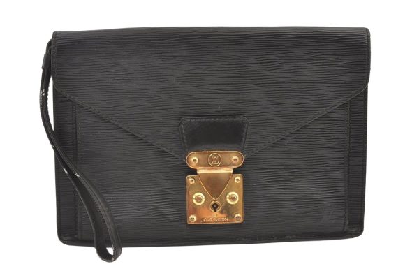 Auth Louis Vuitton Epi Pochette Sellier Dragonne Clutch Bag M52612 Black 0889K Supply