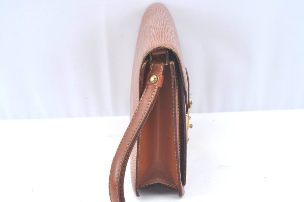 Auth Louis Vuitton Epi Pochette Sellier Dragonne Clutch Bag M52618 Brown L0005 Online now