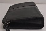 Authentic BURBERRY Vintage Leather Clutch Hand Bag Purse Black 9828J Cheap