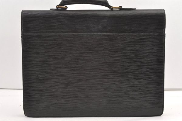 Authentic Louis Vuitton Epi Porte Documents Voyage Briefcase M59162 Black 9098J Online Hot Sale