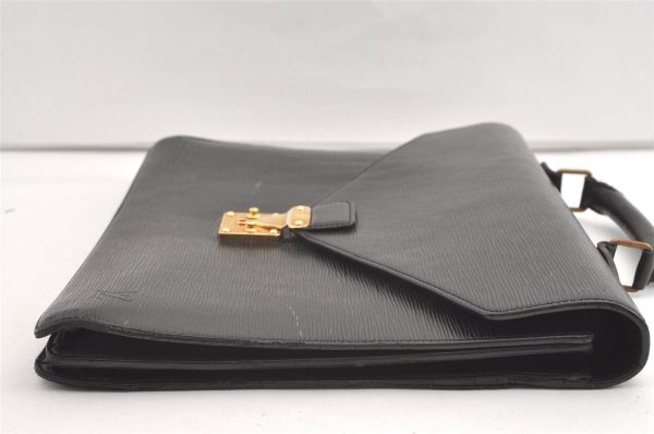 Authentic Louis Vuitton Epi Porte Documents Voyage Briefcase M59162 Black 9098J Online Hot Sale