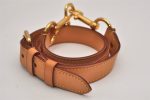 Authentic Louis Vuitton Leather Shoulder Strap Beige 35.4-39.4  LV Box 8721J For Sale