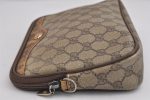 Authentic GUCCI Shoulder Cross Clutch Bag Purse GG PVC Leather Brown Junk 6340J Online