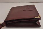 Authentic Cartier Must de Cartier Clutch Bag Leather Bordeaux Red Box 0199K Online Hot Sale