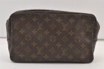 Auth Louis Vuitton Monogram Trousse Toilette 28 Clutch Bag Old Model Junk 9339J For Sale