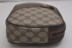 Authentic GUCCI Web Sherry Line Clutch Hand Bag GG PVC Leather Brown Junk 9537J Hot on Sale