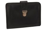 Authentic CELINE Vintage Clutch Hand Bag Purse Leather Black 8465J Sale