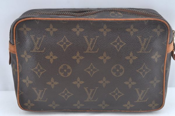 Authentic Louis Vuitton Monogram Compiegne 23 Clutch Hand Bag M51847 LV 9265J For Cheap