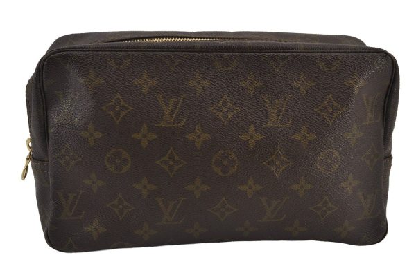 Auth Louis Vuitton Monogram Trousse Toilette 28 Clutch Hand Bag M47522 LV 8468J Online