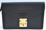 Auth Louis Vuitton Epi Pochette Sellier Dragonne Clutch Bag M52612 Black K9700 Fashion