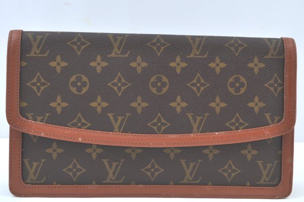 Auth Louis Vuitton Monogram Pochette Dame GM Clutch Hand Bag Old Model LV K9461 Fashion