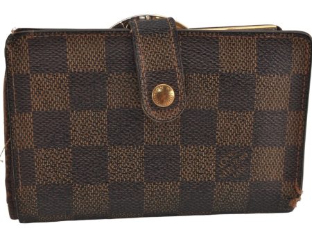 Auth Louis Vuitton Damier Porte Monnaie Billets Viennois Wallet N61664 LV 9723J Cheap