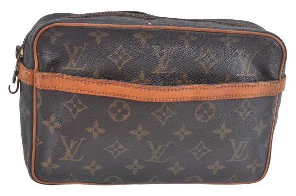 Authentic Louis Vuitton Monogram Compiegne 23 Clutch Hand Bag M51847 LV 9265J For Cheap